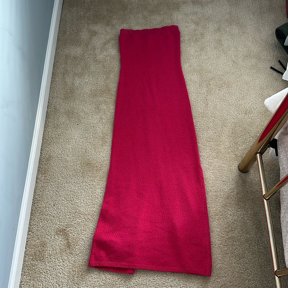 Free People Red Rio Strapless Knit Dress